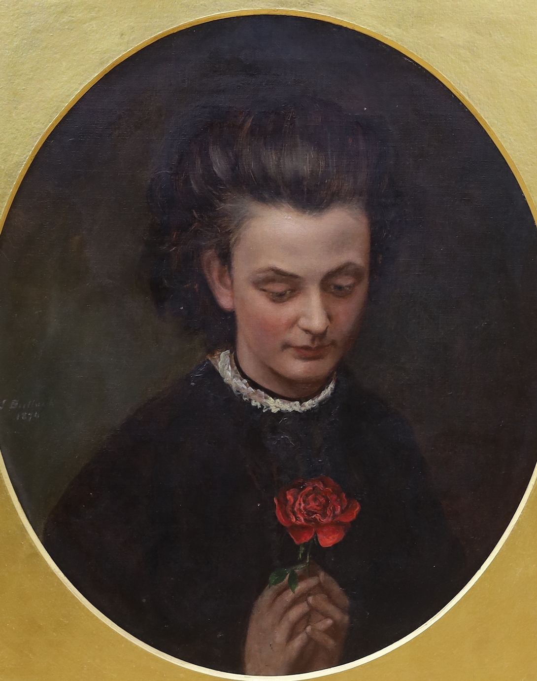 James Bullock (19th C.), oil on canvas, Portrait of Lucy Maire Holy (1843-1871), signed and dated 1870, 39 x 33cm